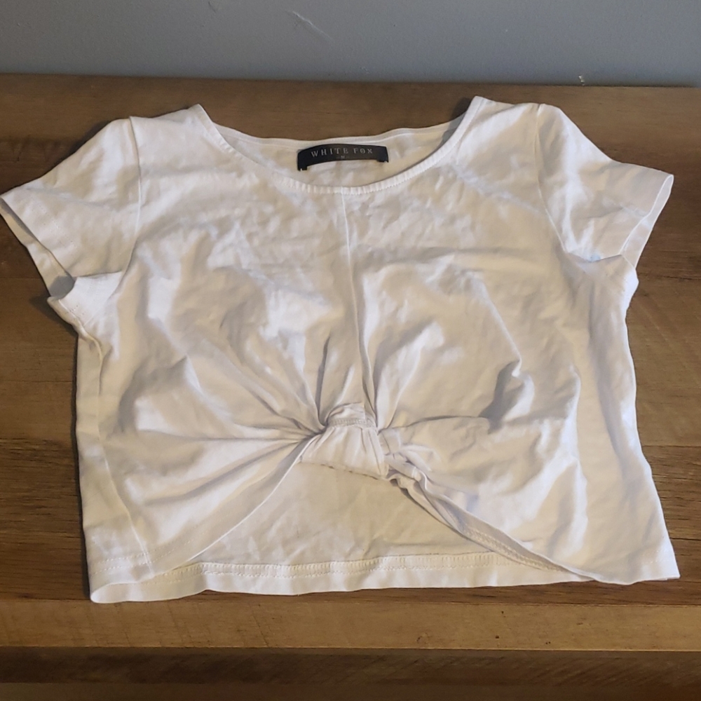 White fox crop top